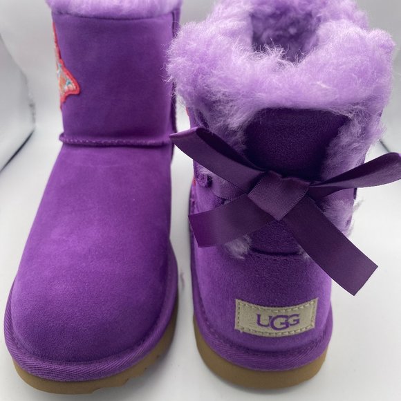 UGG Mini Bailey Bow II Boots Purple - Picture 3 of 4